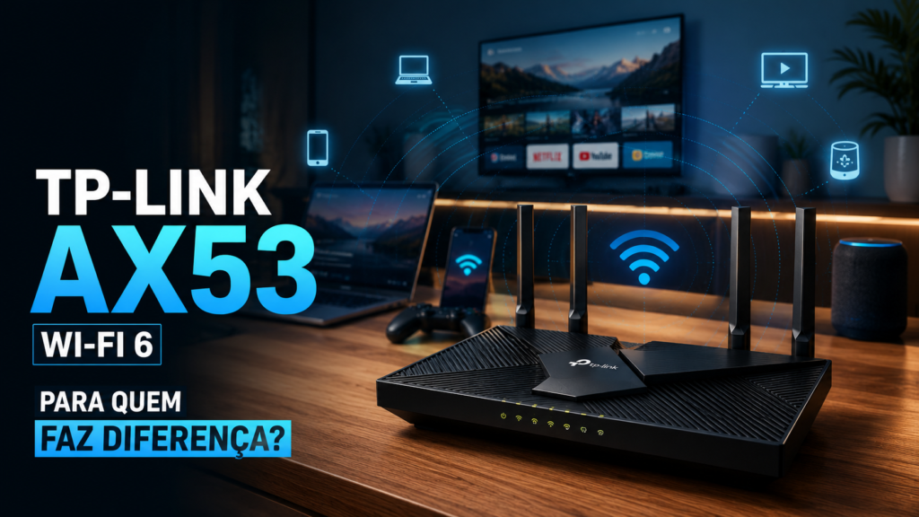 Roteador TP-Link Archer AX53 Wi-Fi 6 AX3000 em ambiente doméstico